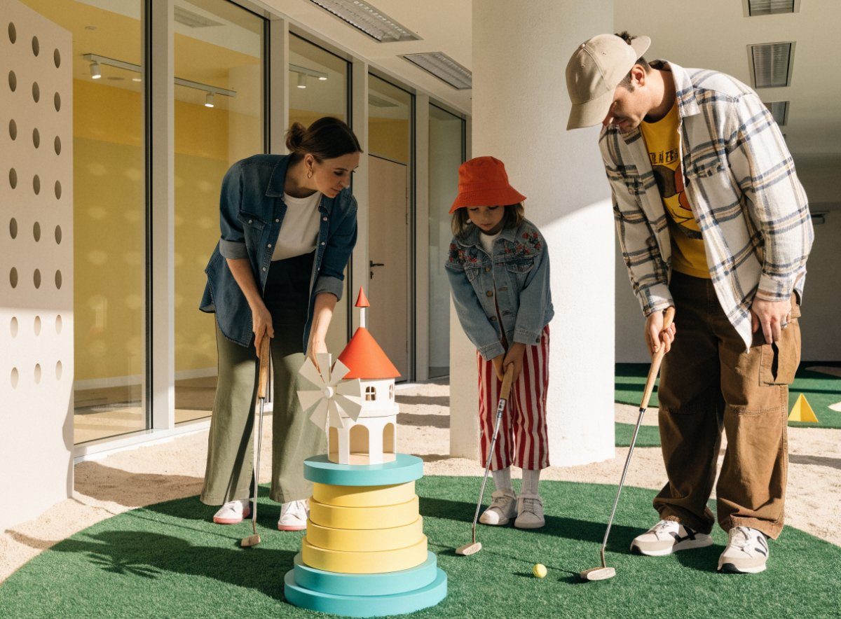 Mini golf with kids